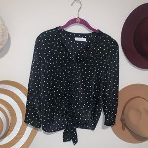 polka dot tie from blouse